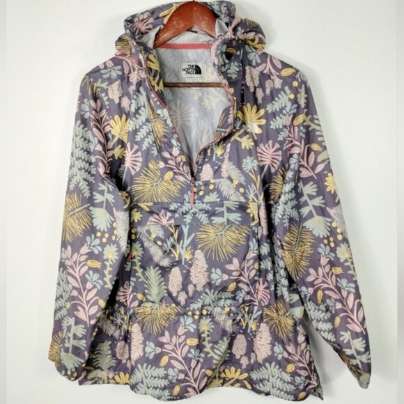 North Face Fanorak Hooded Jacket Woodland Floral Large Pockets Travel Casual - Picture 3 of 11